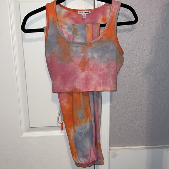 Fashion Nova Baby Girl Crop Tank Lounge Set - Multi Color Size XS - Picture 6 of 9
